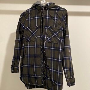 be cool flannel shirt with hood